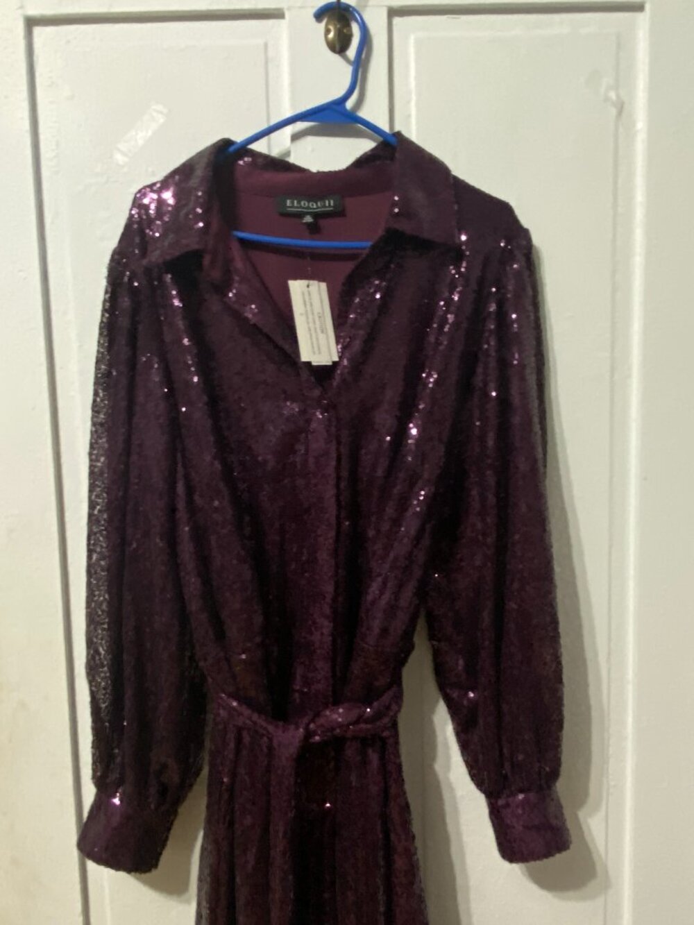 Eloquii Purple Sequin Jumpsuit